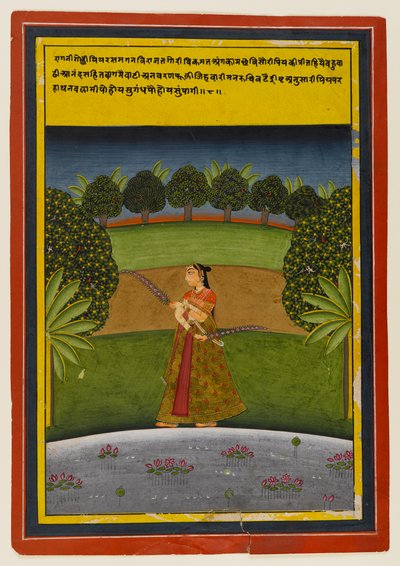 Una Nayika espera a su amante, c.1700-25 de Indian School